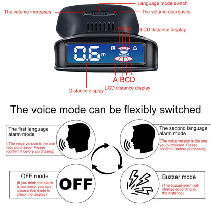 LCD Monitor 4 Sensor Radar Detection System 12 Color Backlight Display 12V Parking Sensor Reverse Assist Kit
