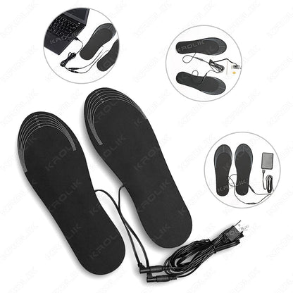 USB Electric Foot Warming Pad Feet Warmer Pad Insoles Heated Mat Winter Outdoor Walking Heating Insoles Winter Warm