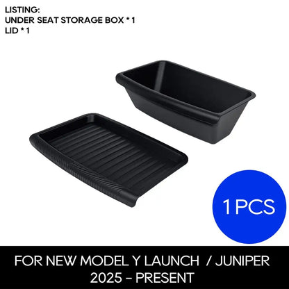 For Tesla New Model Y 2025 Launch Juniper Under Seat Storage Box Drawder With Lids ABS Material Interior Accessories