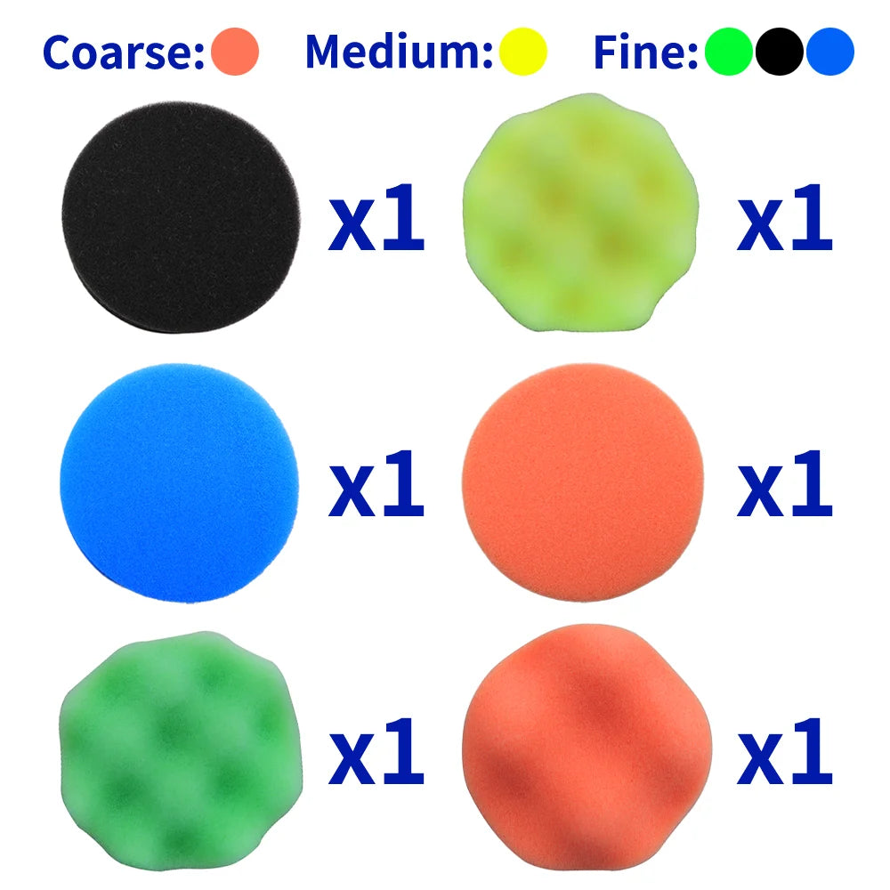 39PCS 3 Inch Car Headlight Restoration Kit, 75mm Car Polishing Sanding Discs with 1/4 Inch Shank Backing Pad, Scouring Pads