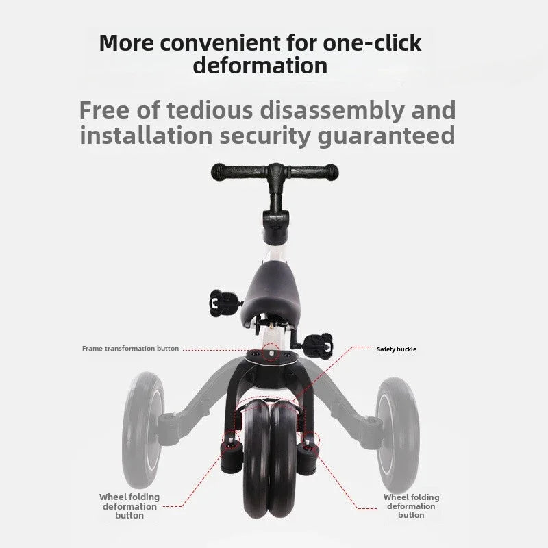 Children's Multifunctional Slide Ride-On Push Cart Trike Three-in-One Lightweight Baby Multifunctional Trike for Toddlers