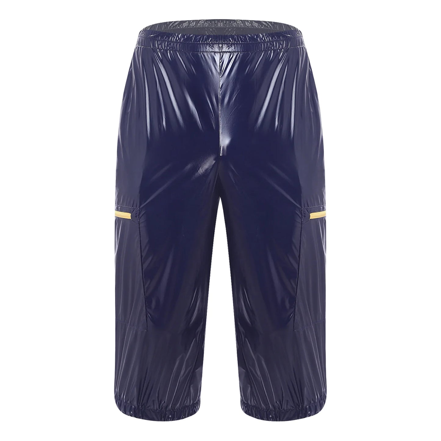 Mens Waterproof Jogging Pants Shiny Y2K Track Baggy Glossy Pants Hip Hop Dance Trousers Quick-dry Swim Shorts Sports Swimsuit