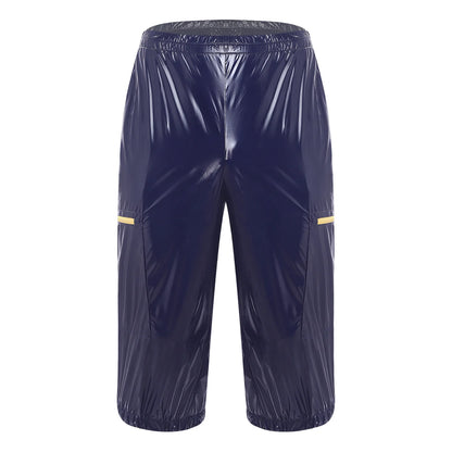 Men Waterproof Jogging Pants Elastic Waistband Track Trousers Short Pants for Dance Workout Beach Cycling Wear Sports Long Pants