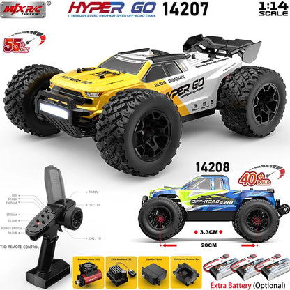 MJX Hyper Go 14207 14208 1/14 Brushless RC Car 2.4G 4WD Electric High Speed Off-Road Remote Control Drift Monster Truck for Kids