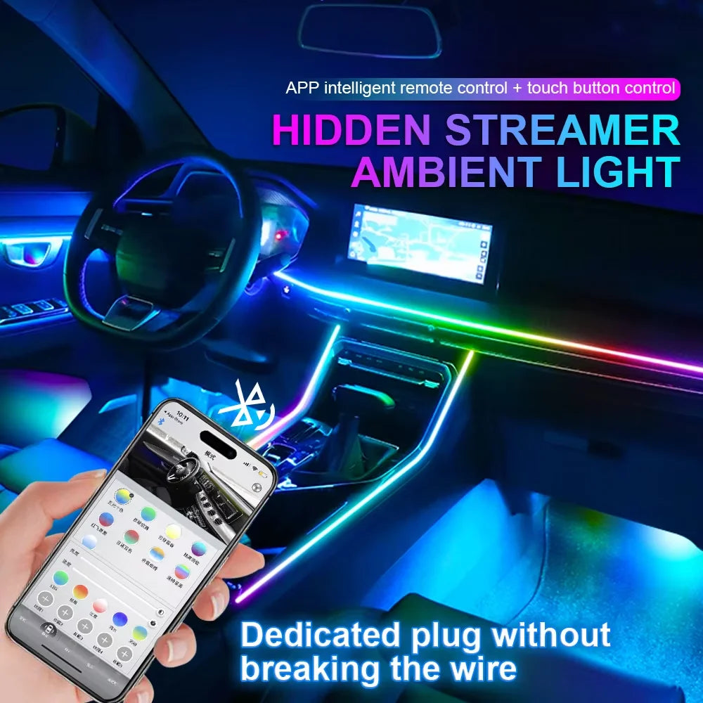 Dual Zone Full Colors LED Ambient Light Accessories Symphony Streamer 3wires 3pins Main control box speakers 35/75/110cm strips