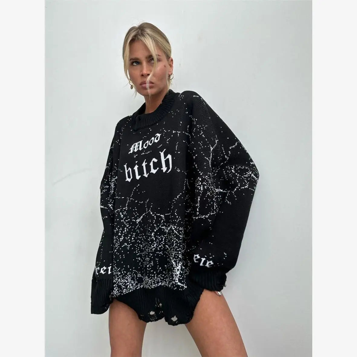 2023 Harajuku Women's Oversized Knitwear Sweaters Tops Trendy Jumpers Comfortable Fit Fashionable Ladies' Sweatshirts