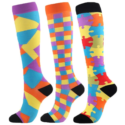 3/5/6 Pairs Compression Socks Exercise Mountaineering Running Sports Socks Elastic Medical Blood Circulation Swelling Nurse Sock