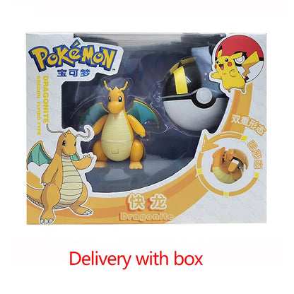 Pokemon Figure ball transform Action Gyarados Charizard Venusaur Blastoise Mewtwo Pikachu Mew Snorlax Poke ball Pokeball gift