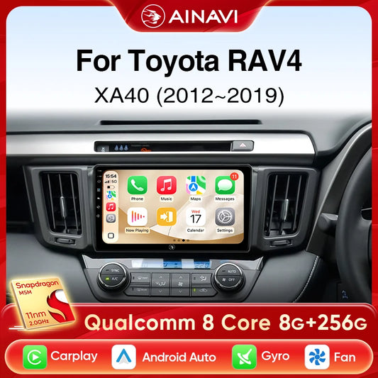 Ainavi Car Radio For Toyota RAV4 2013 2014 2015 2016 2017 2018 2019 XA40 RHD Android 13 Auto Wireless Carplay Car Multimedia DIN
