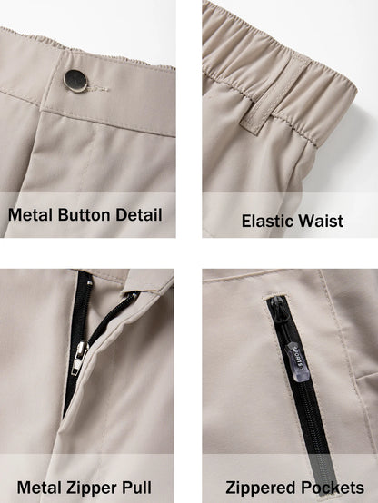 Men's Casual Shorts Business Social Quick Dry Shorts Breathable Relaxed with Zip Pocket Design Solid Color Shorts Streetwear