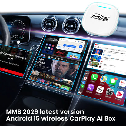 MMB Max Ultra Android 15 TV Box Ultra WiFi6 SM6350 8-Core For Netflix Play Store GPS WiFi/SIM Card Wireless Android Auto CarPlay