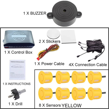 Universal 8 Sensor Parking Kit 22mm 12V Car Truck Buzzer Alarm Reverse Backup Radar Detection System