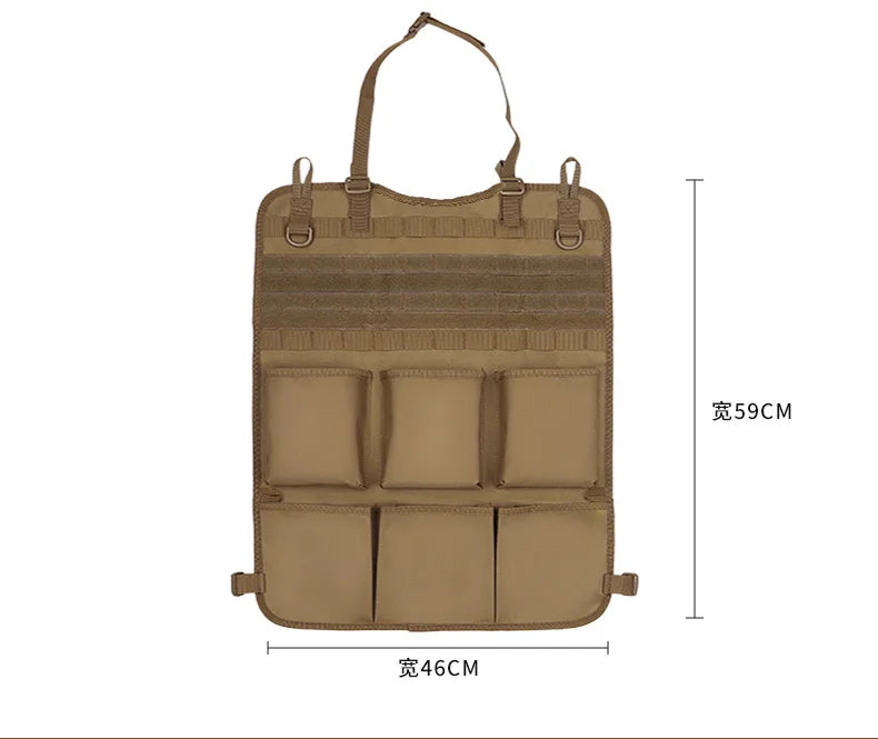 High Quality Multifunction 55*37CM 600D 6PCS In 1 Car Back Seat Tactical Hanging Storage Organizer