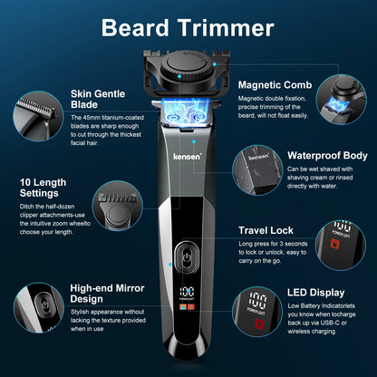 Kensen S25 Electric Body Hair Trimmer Men's Razor with base Adjustable Shaver Hair Cutting Machine Beard Trimmer Haircut Machine