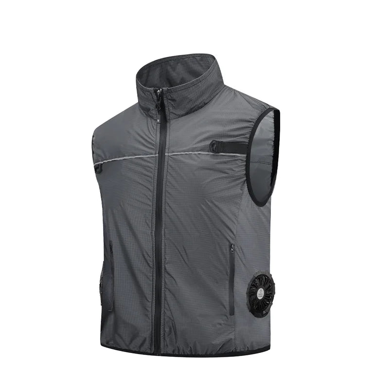 Summer New Side Fan Vest USB Refrigeration Air Conditioning Clothing for Men Women Outdoor Heat Protection Fishing Work Clothes