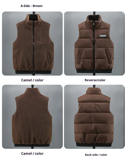 Winter New Large Size Double-sided Cotton Vest Men's Thermal Vest Imitation Granular Velvet Tide Brand Vest Tide