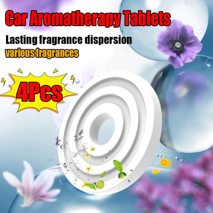 4Pcs Car Air Freshener Fragrant Tablets Auto Perfume Diffuser Replacement Aromatherapy Tablets Perfume Supplement Accessories