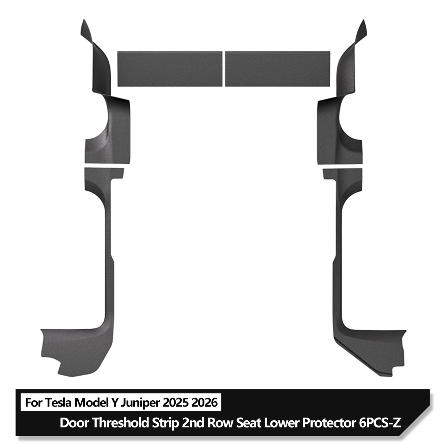 LUCKEASY for Tesla Model Y Launch 2025 2026 Juniper Central Control Side Anti-kick Pad TPE Door Sill Strip Guard Protection