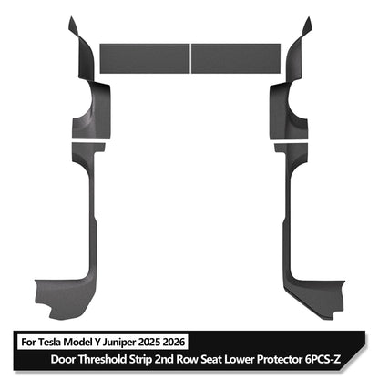 LUCKEASY for Tesla Model Y Launch 2025 2026 Juniper Central Control Side Anti-kick Pad TPE Door Sill Strip Guard Protection