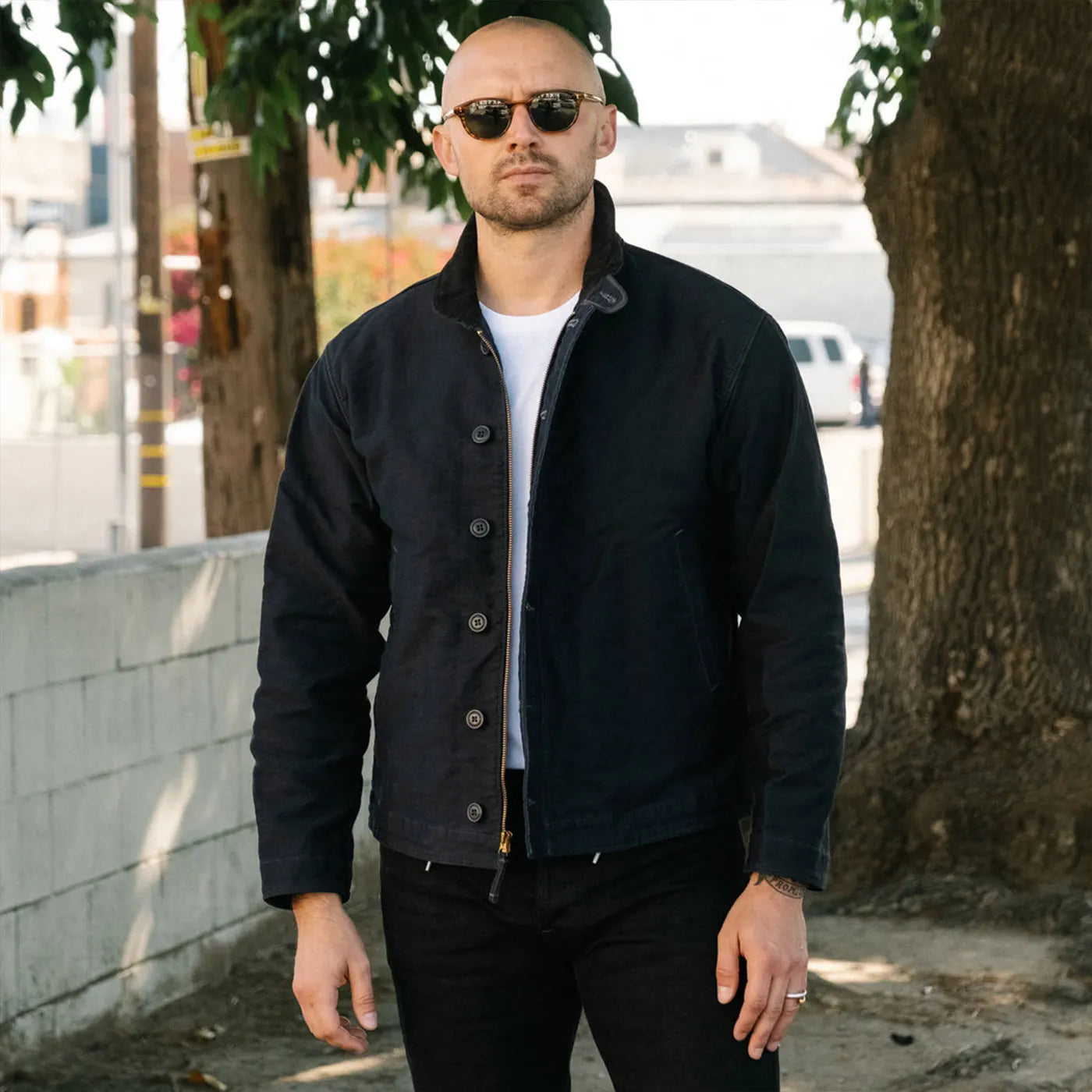 Classic N1 American Retro Naval Officer's Deck Jacket Coat Double RL Worn-In Look Corduroy Collar Men's Cotton Outdoor Wear