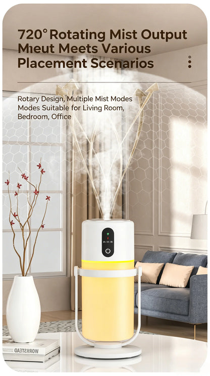 Portable 300ml Ultrasonic Humidifier Plug-in Rechargeable Low Noise Desktop Humidifier for Home Office Air Conditioner Hydration