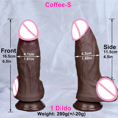 4 Sizes Realistic XXL Thick Penis Soft Silicone Dildo Male Genitals Vaginal Masturbation Suction Cup Dick Woman Anal Sex Toys