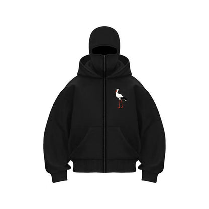 Stork Bird nature  portrait art new item double hooded sweatshirt men's hooded