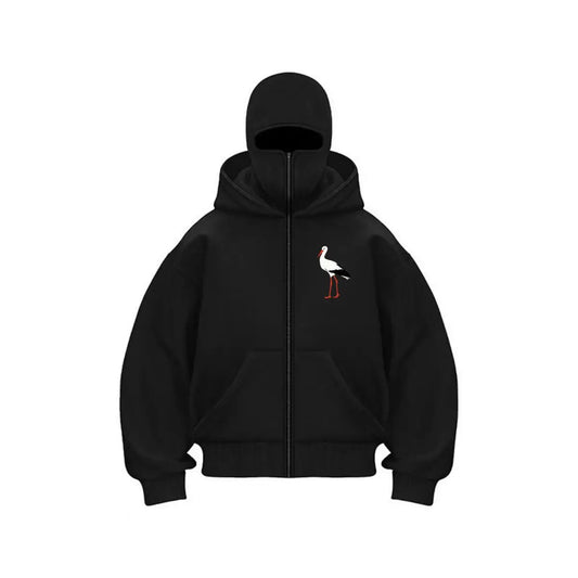 Stork Bird nature  portrait art new item double hooded sweatshirt men's hooded