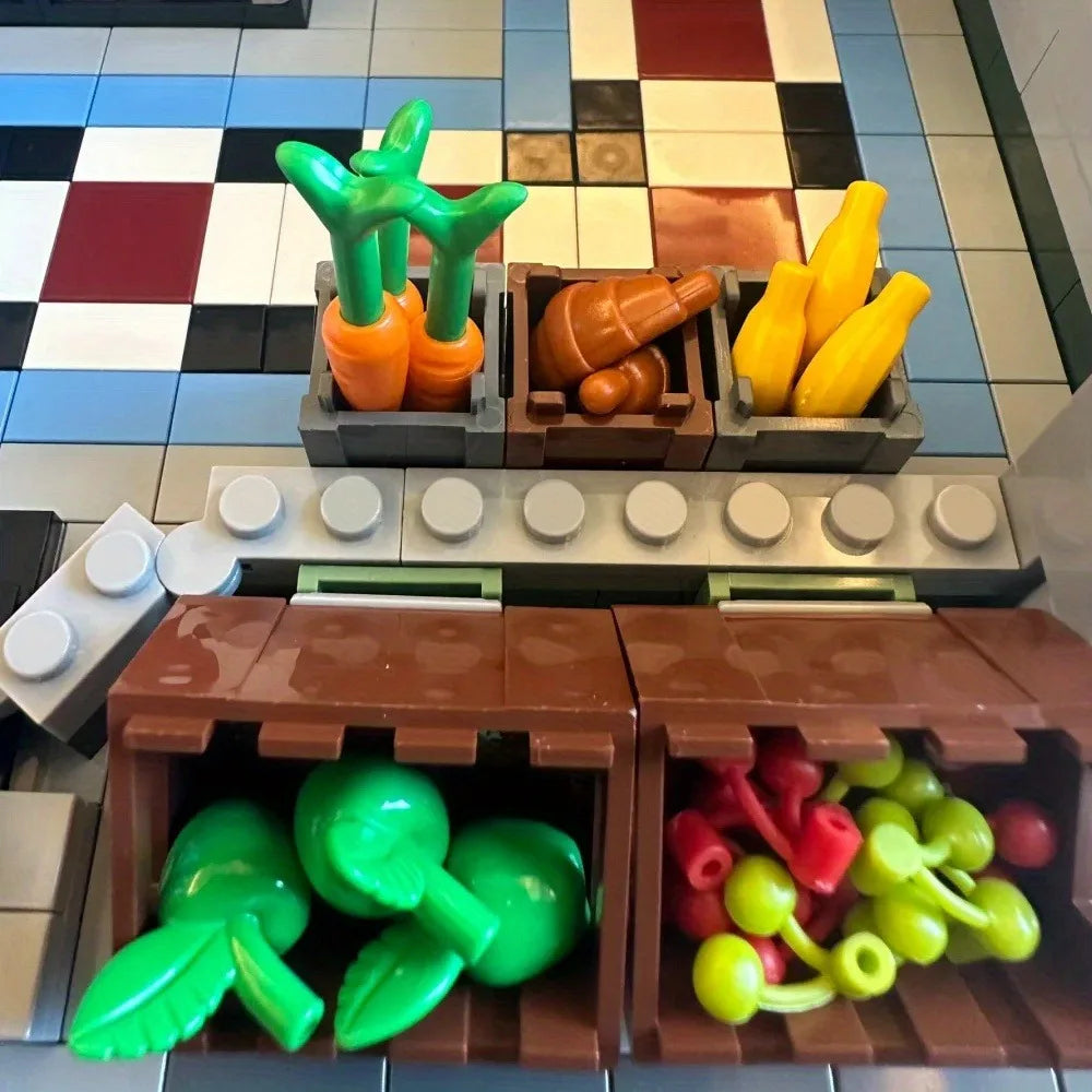 Creative Expert Bank Cafe Corner MOC Building Blocks City Model Bricks Dinner Bookstore Assembly Set Street View Toy Gifts Decor