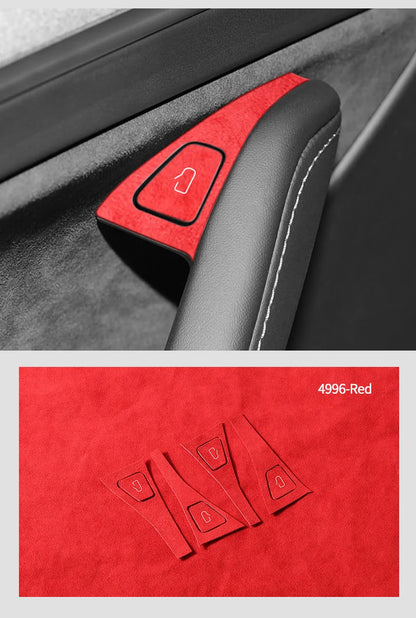 Top Suede For Tesla Model 3 Model Y (2019-2024) Door Switch Button Trim Cover Protection Decoration Car Interior Accessories