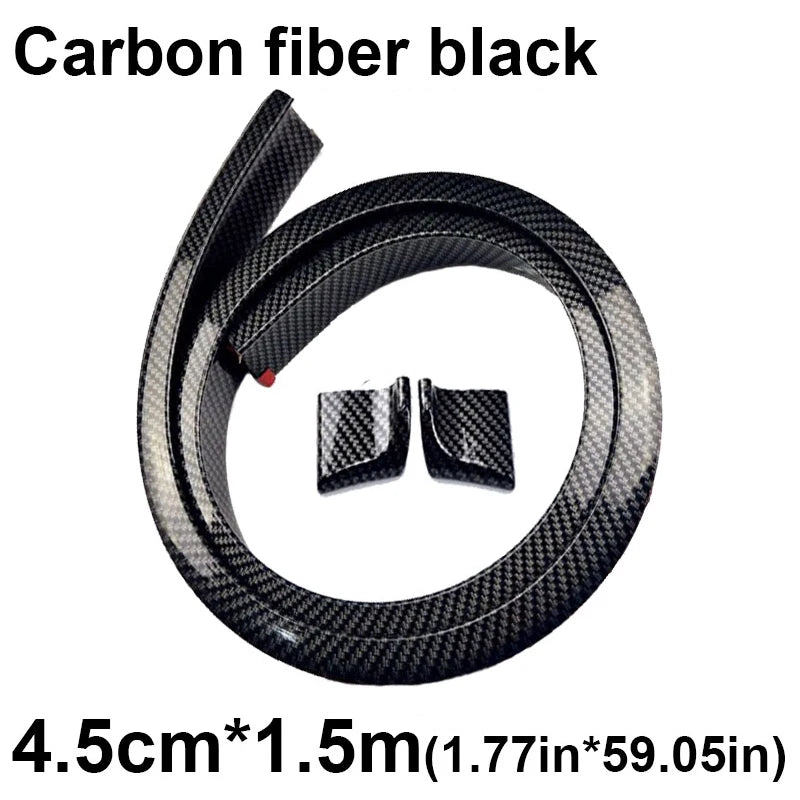 Universal 1.5M Car-Styling 5D Carbon Fiber Car-Styling 5D Fiber Shiny Black Spoilers DIY Refit Spoiler for Car Accessories