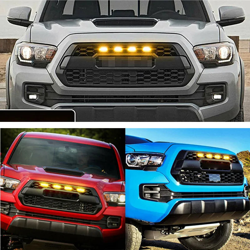Car grille small yellow lights, eagle eye lights, front LED grille lights with wiring harness, suitable for pickups and SUVs
