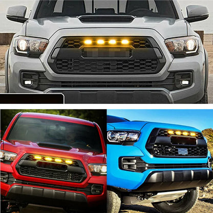 Car grille small yellow lights, eagle eye lights, front LED grille lights with wiring harness, suitable for pickups and SUVs