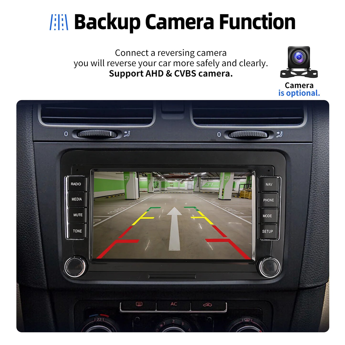 7" Car Stereo Android 14 For VW Volkswagen Jetta Passat Golf MK5 MK6 Apple Carplay GPS Navigation FM Radio WiFi SWC Head Unit BT