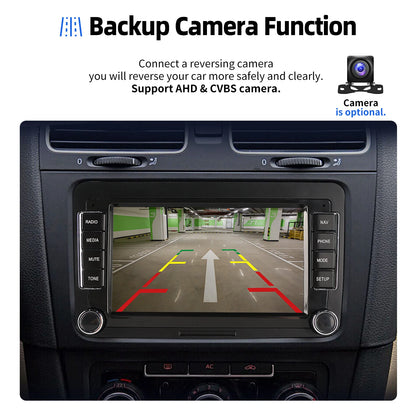 7" Car Stereo Android 14 For VW Volkswagen Jetta Passat Golf MK5 MK6 Apple Carplay GPS Navigation FM Radio WiFi SWC Head Unit BT