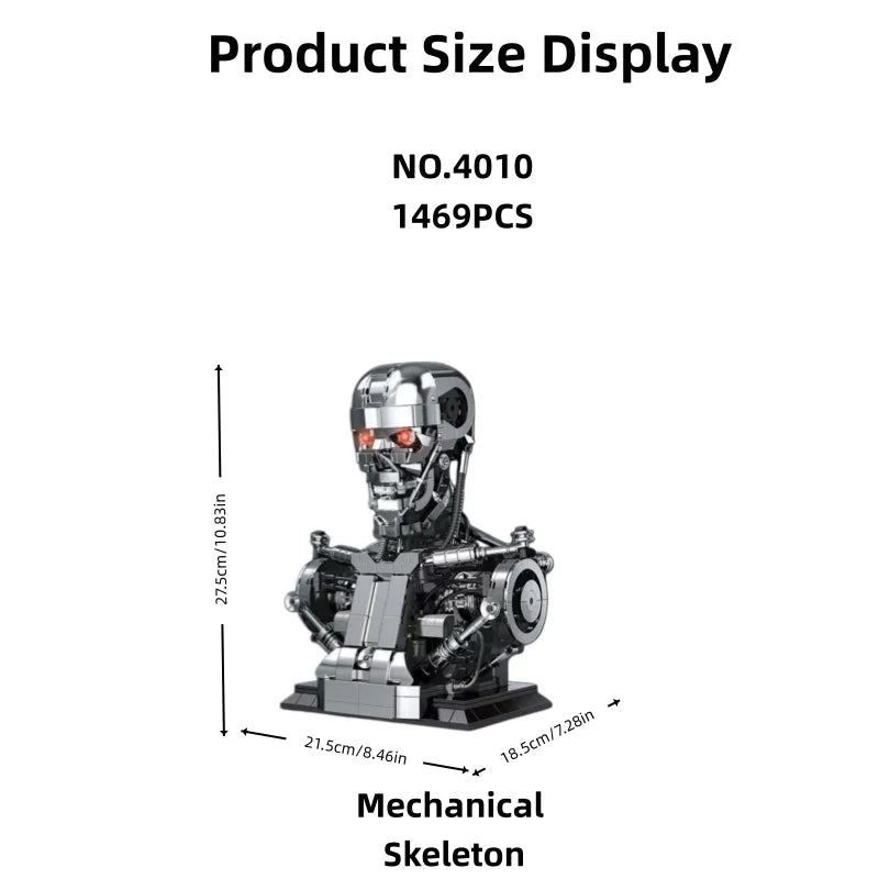 1469PCS Mechanical Skeleton Building Block Toy Ornament, Cool, Family Gathering Assembly Game and Study Collection, Holiday Gift