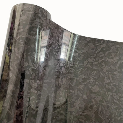Premium PET Gloss Forged Carbon Fiber Vinyl Wrap Roll Self Adhesive Decal Vehicle Car Wrapping Foil
