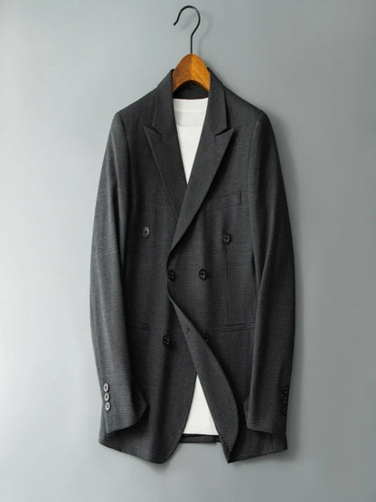 2026 New Autumn And Winter Men'S High-Quality Comfortable Suit Thicken Casual Plaid trench coat men Double-Breasted Suit Jacket