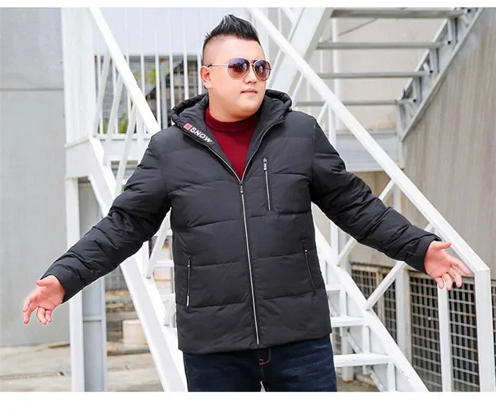 Duck Down Coats Men 170KG Hooded Winter Short Coat Male Warm Plus Size 7XL 8XL 9XL 10XL Thick Hoodies Parkas Soft Clothes