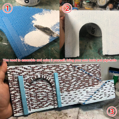 Assembly Architectural Building Model Miniature Outdoor Factory Shed Repair Workshop Diorama Scale Model Kit Stand 1/35