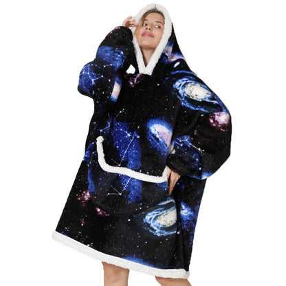 Pink Unicornio Wearable Blanket Hoodie with Sleeves Oversized Women Designer Clothes Korean Sweatshirt Winter Warm Christmas Pjs