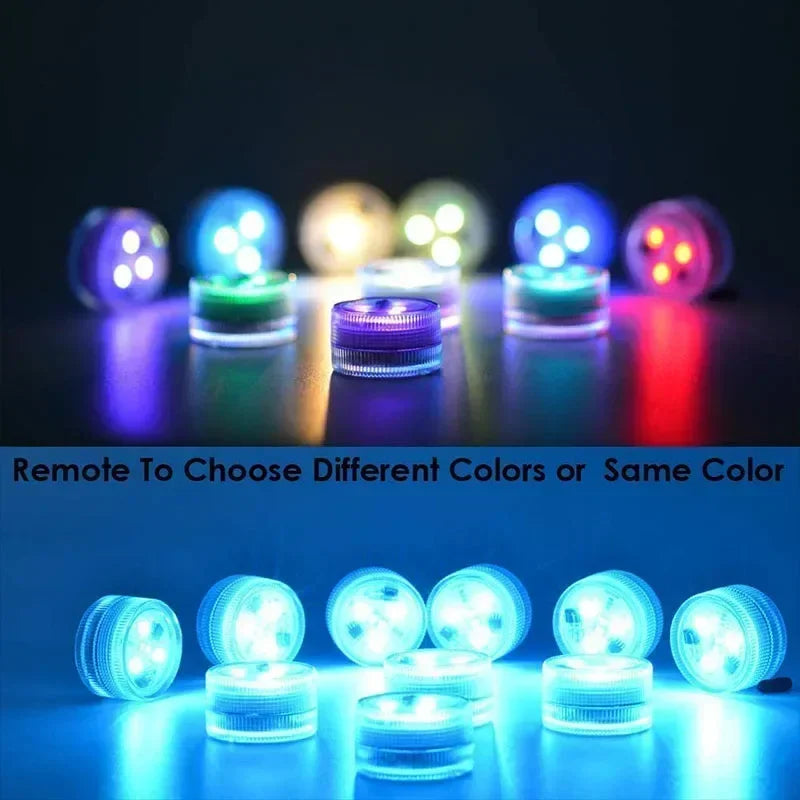1-10pcs LED Car Interior Environmental Light Remote Control Decoration Car Roof Foot Atmosphere Light Rolor Batter