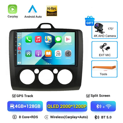 For ford focus 2 Mk2 2004-2008 2009 2010 2011 Android Auto GPS 2din autoradio GPS 2din DVR Android 16 Car Radio 4G+WIFI Carplay