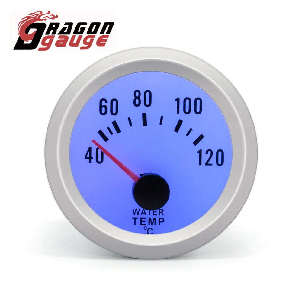 52mm (2 Inch) Car Modification Pointer Boost Water Temp Oil Temperature Meter Pressure Voltage Gauge Blue Backlight