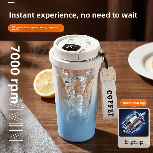 Colorful portable fully automatic mixing cup new electric coffee cup brewing milk powder soy milk insulated straw water cup