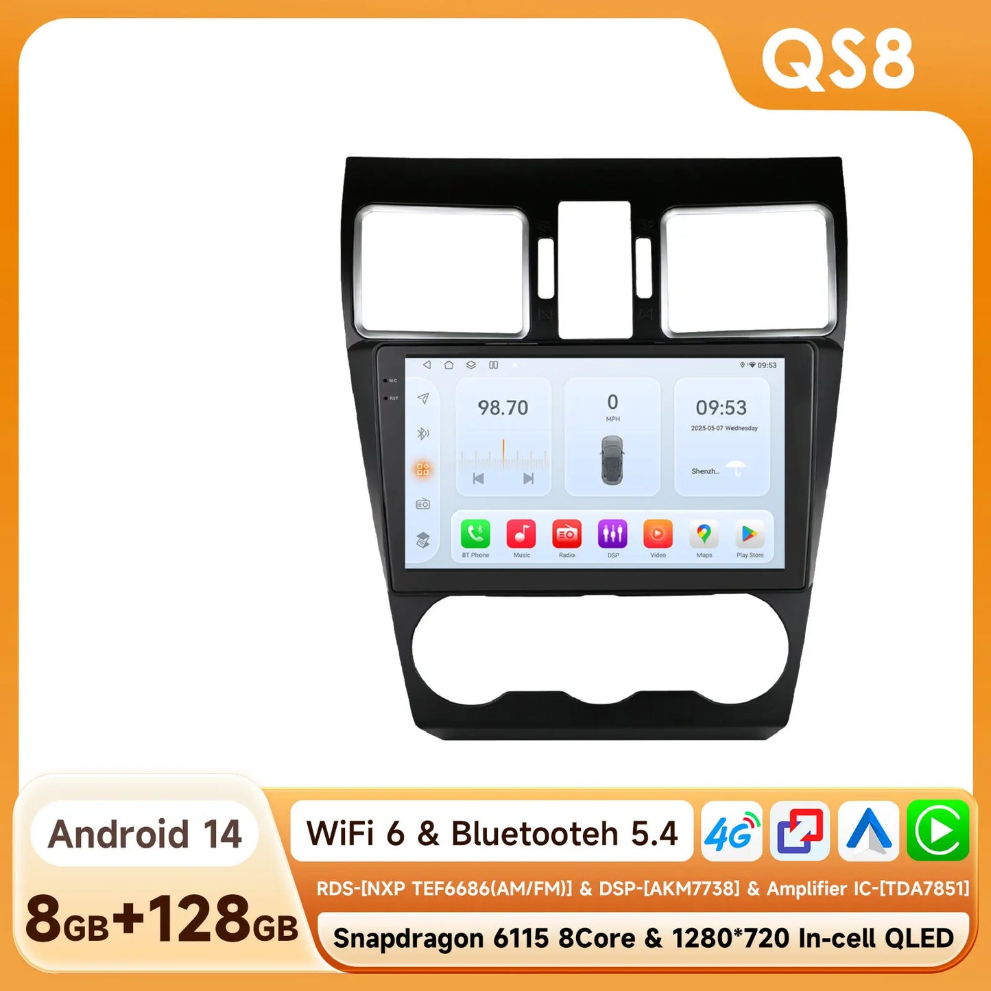 Hizpo Car Intelligent Systems For Subaru Forester WRX and STI XV Crosstrek Impreza 2015 2016 - 2018 Stereo GPS Navi 2din Carplay