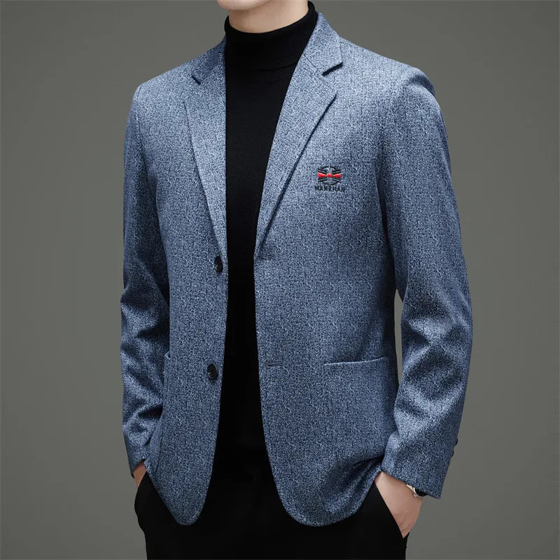 2026 Spring New Design Embroidered Double-breasted Business Casual Suit Jacket for Men - High-end, Casual and Fashionable Men's