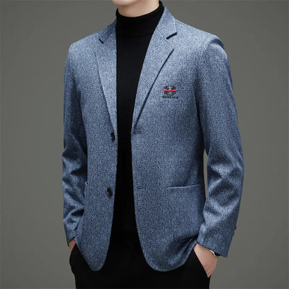 2026 Spring New Design Embroidered Double-breasted Business Casual Suit Jacket for Men - High-end, Casual and Fashionable Men's
