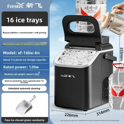 220V Newfly Portable Ice Maker Small Automatic Square Ice Cube Machine for Home Use