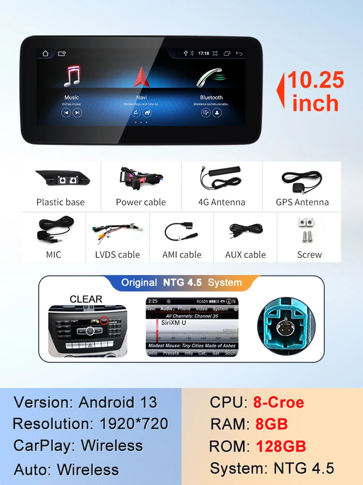 STWE New Car Multimedia Wireless Android AUTO CarPlay 10.25inch 12.3inch Screen For Mercedes Benz E Class W212 Car Video Players